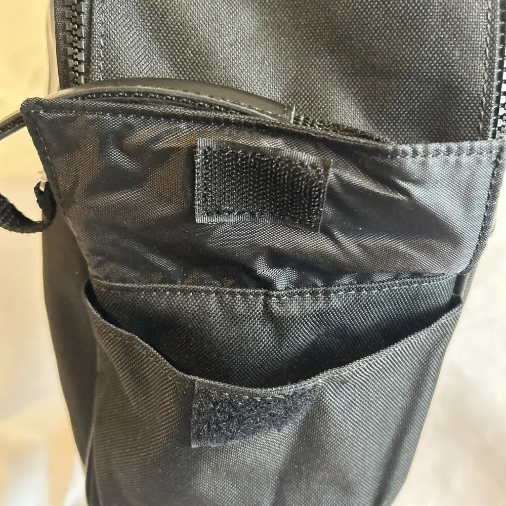 Harley SaddleBag Luggage Bag Double Zipper and Double Handle Black